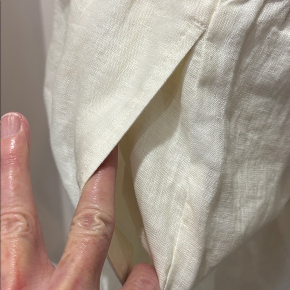 Johnny Was sz  XXL cream 100% linen wide leg pull on elastic waist pants NWT - Picture 7 of 12